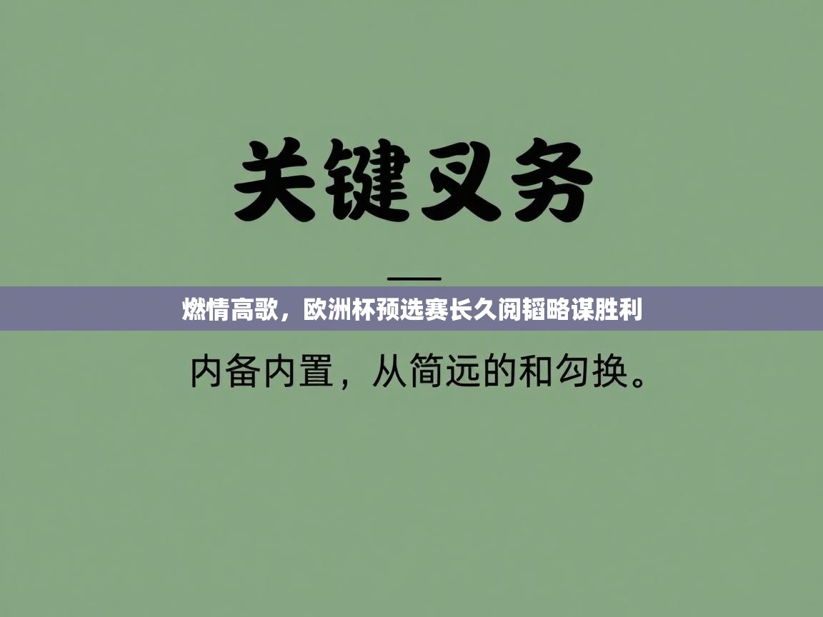 燃情高歌，欧洲杯预选赛长久阅韬略谋胜利
